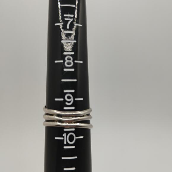 Native Old Pawn Green Jasper and Sterling Silver 3-Band ring Sz 9.25 - Picture 8 of 10